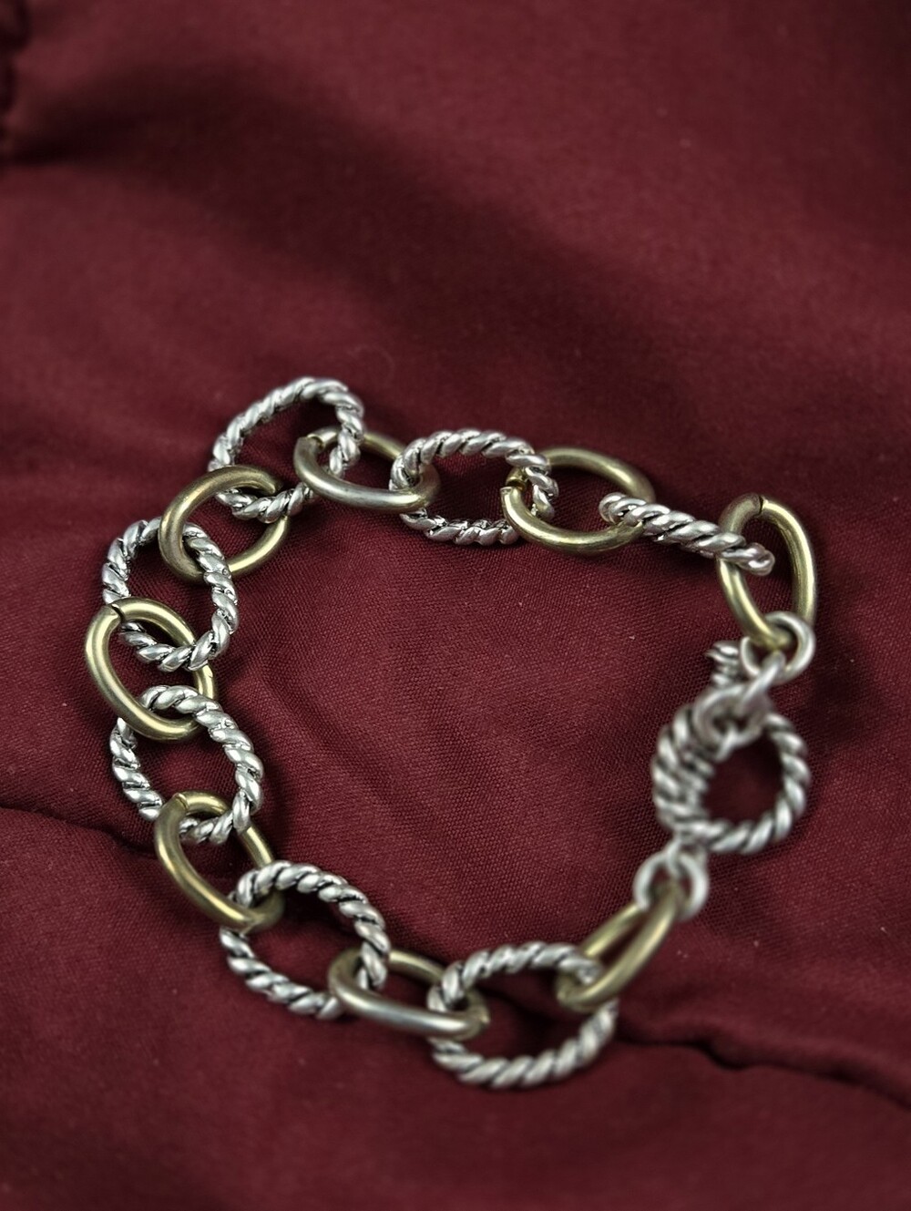 Two-Tone Rope Link Bracelet